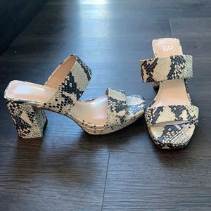 Snake skin block heels